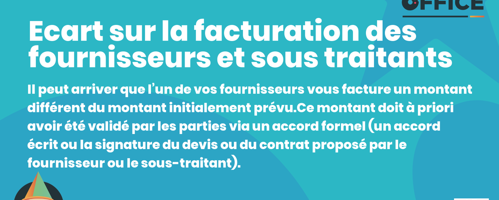 Definition Ecart sur la facturation des fournisseurs et sous traitants
